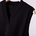 thumbnail image 7 of Amidoa Knit Sweaters for Women Trendy Sleeveless V-Neck Black Lightweight Solid Cozy Sweater Vests Womens Cardigans L, 7 of 7