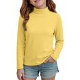 thumbnail image 5 of Cotton Long Sleeve Pullover Shirts for Girls Mock Neck Teen Pullover Tops Turtleneck Warm and Soft Comfortable Loose Fit Casual Tops Basic Tees Fall Winter Clothes 5-14 Years, 5 of 8