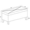 thumbnail image 3 of Linon Stephanie Leaf Print Wood Upholstered Storage Ottoman in Gray, 3 of 9