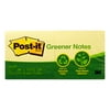 Post it Greener Recycled Notes, 3 x 3, Canary Yellow, 100/Pad, 12 Ct