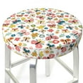 thumbnail image 3 of Logiee Butterfly Flowers Print Stool Covers Round,Bar Stool Covers,Watedrproof Stool Slipcover with Elastic,Stool Cushion,Round Bar Stool Seat Covers for Bar Round Chair-13 inch, 3 of 7