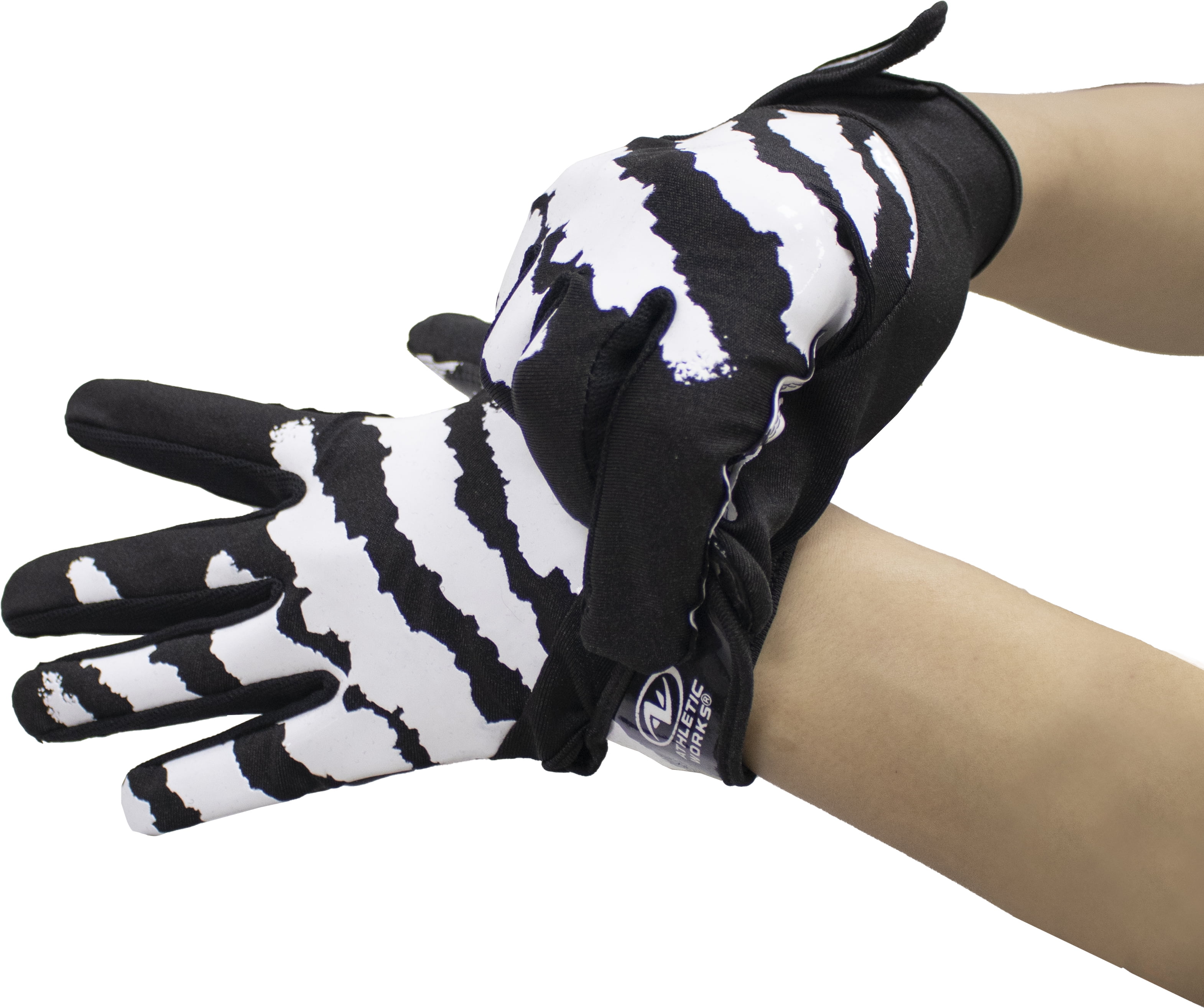 Athletic Works Football Sticky Receiver Gloves with Silicone Grip, Adult Small / Large