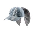 thumbnail image 3 of Gorra de béisbol con orejas de animal, regalo, gorra vaquera ajustable para deportes, baile y actividades al aire libre. Azul claro, 3 of 8