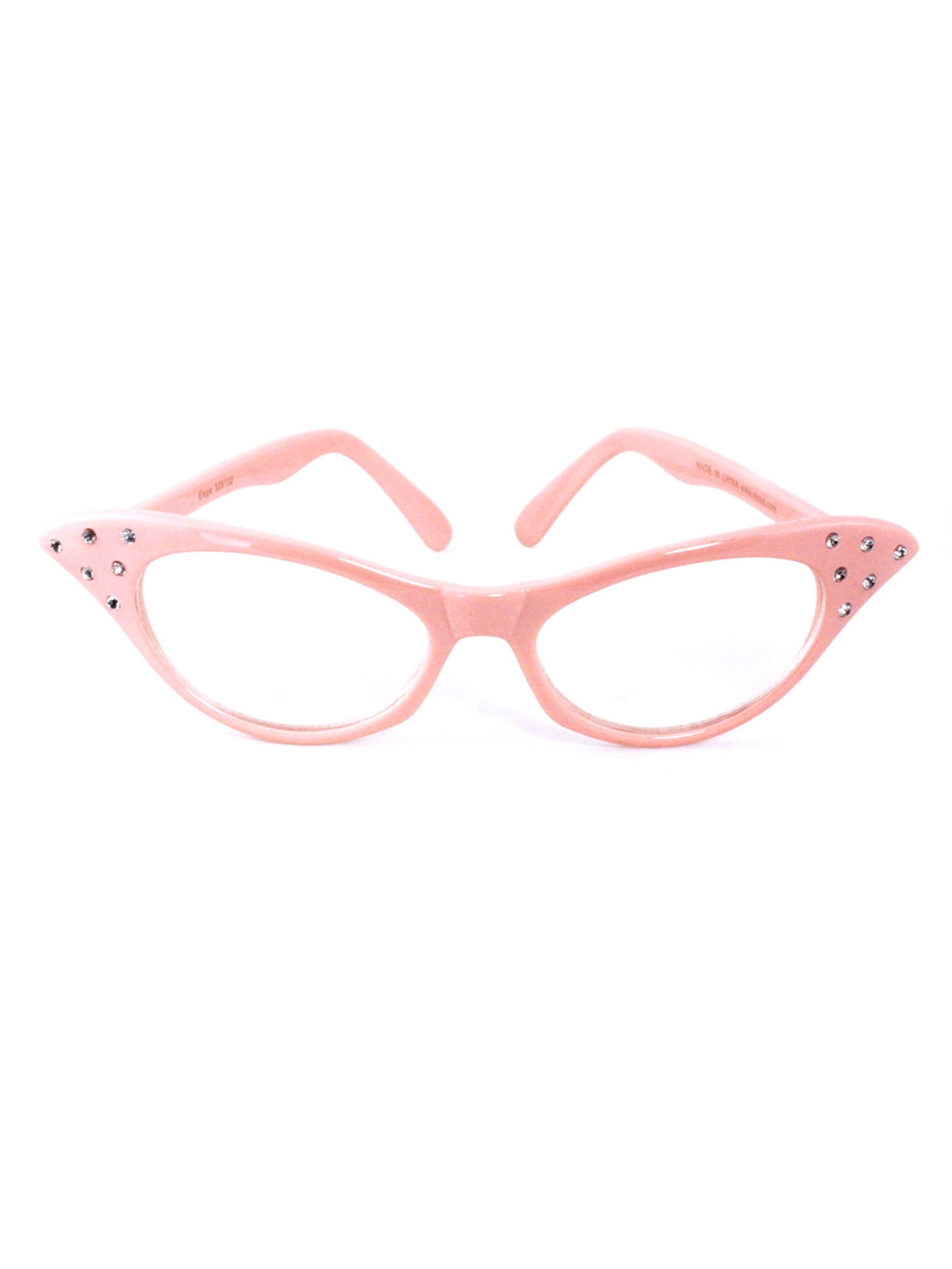 Hey Viv Retro Fun Colors 50s Style Cat Eye Glasses w Rhinestones Clear Lens