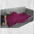 thumbnail image 6 of Magenta Soft Flannel Fleece Blanket, Diamond Line Grill Wire Design Logo Digital New Fashion Motif Illustration Print, Cozy Plush for Indoor and Outdoor Use, 60" x 80", Black Fuchsia, by Ambesonne, 6 of 6