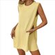 thumbnail image 2 of Conjunto de Dos Piezas de Suéter y Pantalones Cortos A Juego para Mujer, Ropa de Verano para Viajes y Vacaciones, Sin Mangas, de Punto. Amarillo M, 2 of 8
