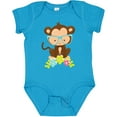 thumbnail image 3 of Inktastic Cute Monkey With Eyeglasses, Colorful Flowers Boys or Girls Baby Bodysuit, 3 of 5