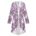 thumbnail image 1 of Women Plus size 6x Cardigan Cascade Purple Dewdrop Long Flowy Drape Lightweight Duster, 1 of 4