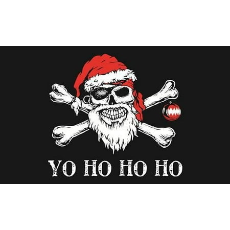 DEYOU Yo Ho Ho Christmas Pirate Skull & Crossbones Flag 3x5 Feet Banner Flag