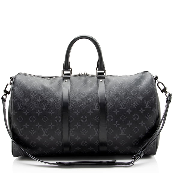 Pre-Owned Louis Vuitton Monogram Eclipse Keepall Bandouliere 45 Duffle