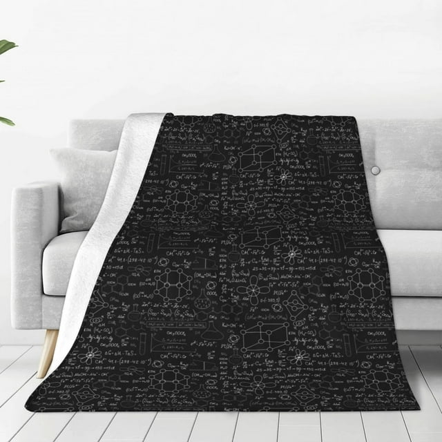 KLL Chemistry Formulas 3 Pattern Fleece Throw Blanket,Fleece Throw Blankets for Couch & Bed All Season Use-40"x30"