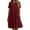Wine, variant on Meichang Cotton Linen Dresses for Women Short Sleeve Crew Neck Tiered Dresses Solid Loose Fit Mini Dresses Flowy Summer Dresses Casual Work Dresses with Pockets Wine S