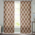 thumbnail image 2 of Brown Abstract Sheer Curtains 96 Inches Long 2 Panels Set, Window Sheer Curtains for Living Room/Bedroom, Contemporary Modern Geometric Art Light Filtering Rod Pocket Curtain 52'' x 96'' x 2, 2 of 7