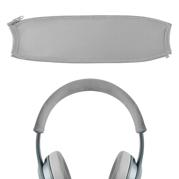 Geekria Flex Fabric Headband Cover Compatible with Beats Solo 3, Solo 2 Headphones, Sweat Cover, Replacement Repair Part, Easy DIY Installation (Gray)