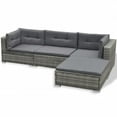 thumbnail image 5 of vidaXL 6 Piece Patio Lounge Set with Cushions Poly Rattan Gray, 5 of 7