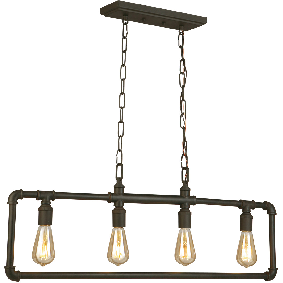 Island Lighting 4 Light Fixture With Matte Bronze Finish Steel E26 12