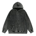 thumbnail image 4 of 2 Pack M-4X Plus Size Hoodies for Men with Front Pocket Big & Tall Vintage Sweatshirts Mens Casual Long Sleeve Washed Solid Color Pullover Hoodie Tops, 4 of 8