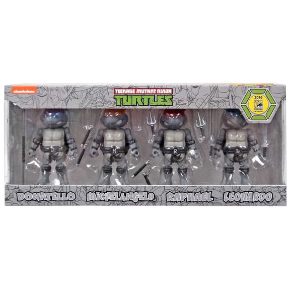 Teenage Mutant Ninja Turtles Herocross Hybrid Metal Figuration TMNT Action Figure 4-Pack [Black & White Ver.]