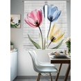 thumbnail image 4 of Colorful Tulips Sheer Curtains 63 Inches Long 2 Panels Abstract Flowers Light Filtering Semi Sheer Window Curtains Drapes for Bedroom Living Room 52"x63", 4 of 7