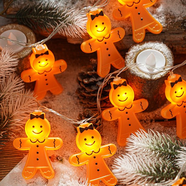 6 Cadenas De Luces LED Naranjas De 2m - Decoración Para Halloween, Navidad Y Fiestas