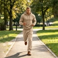 thumbnail image 3 of Mafeati Men's 2 Piece Tracksuits Casual Sweatsuits Long Sleeve Hoodies with Pocket Fleece Lined Lounge Sets, Khaki, M, 3 of 7