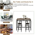thumbnail image 5 of SYNGAR Dining Table Set for 4 People, 5 Piece Bar Table Set, Vintage Rectangular Counter Height Bar Table with 4 Chairs, Breakfast Bistro Set, Dining Stool Bar Chairs with Black Metal Legs, B1421, 5 of 9