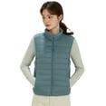 thumbnail image 1 of Wenseny Women’s Stand-up Collar Padded Warm Puffer Vest Zipper Outerwear Quilted Coat Gray Green M, 1 of 7
