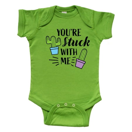 

Inktastic You re Stuck with Me with Cacti Gift Baby Boy or Baby Girl Bodysuit