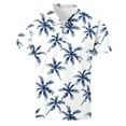 thumbnail image 4 of QUINDOS Collared Mens Shirts Casual Short Sleeve Polo Shirts Tropical Loose Tennis Hawaii Print Golf T-shirts, 4 of 5