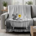 thumbnail image 2 of Funny Koala Blanket Soft Cozy Warm Throw Blanket for Couch, Plush Fuzzy Flannel Fleece Blankets for Sofa, Cute Art Vintage Lovely Animals on Bathtub Bed Blankets Lightweight Gifts for Women, 50"x80", 2 of 9