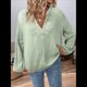 thumbnail image 5 of Blusa de Bordada con Cuello en V y Larga Estilo Bohemio para Mujer Verde Matcha M, 5 of 10