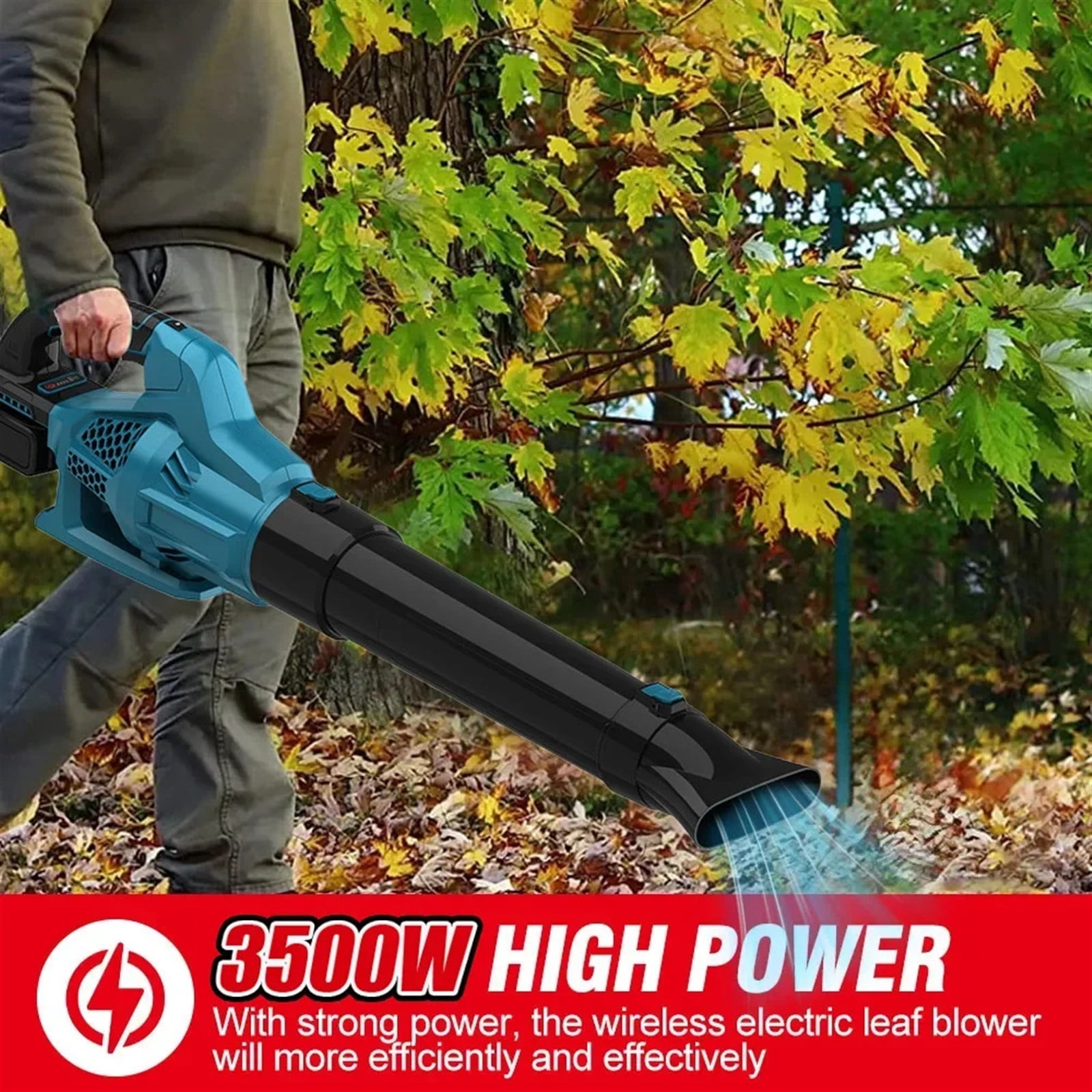 Cordless Electric Blower Handheld Powerful Leaf Blower Snow Blower Dust Blower Sweeper Garden Power Tools ,Adjustable Speed