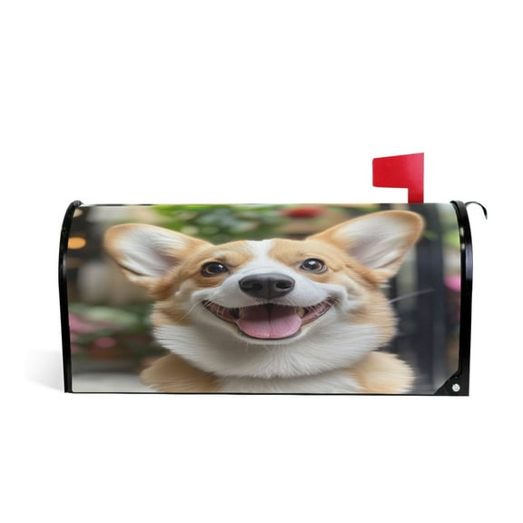 WOBOGO Cute Corgi Mailbox Cover Magnetic for Garden Yard Home Decor Standard Size 25.4×20.78in