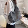 thumbnail image 5 of Bolso de hombro elegante de gran capacidad, bolso de mano para desplazamientos de clase de nicho a cuadros, 5 of 5