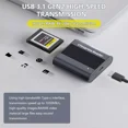 thumbnail image 3 of FIEWESEY CFexpress Type B Card Reader, USB 3.1 Gen 2 10Gbps CFexpress Reader, Portable Aluminum CFexpress Memory Card Adapter Thunderbolt 3 Compatible, Support Android/Windows/Mac OS - Silver, 3 of 7
