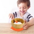 thumbnail image 2 of AMERTEER Baby Bowl and Spoon Set Natural Bamboo Toddle Tableware, 2 of 9