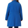 thumbnail image 4 of DARING DIVA Women's Plus Size Single Breasted Cinched Waist Coat 2X Royal Blue, 4 of 6