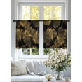 thumbnail image 4 of Gold Ginkgo Leaves Sheer Curtains 54 Inches Long 2 Panels Realistic Plant Black Background Light Filtering Semi Sheer Window Curtains Drapes for Bedroom Living Room 52"x54", 4 of 7