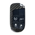 thumbnail image 6 of Real Gloss Black Carbon Fiber Smart Key Fob Hard Shell For Charger Challenger Dart Durango Journey, Grand Cherokee, Renegade, 200/300 Keyless Smart Key, 6 of 9