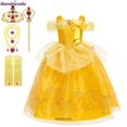 thumbnail image 1 of Vestido de princesa bella para niñas, ropa de fiesta de La Bella y La Bestia, disfraz de corona con palo mágico, 2023, 1 of 4