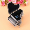thumbnail image 3 of piano shaped rose flower carved zinc alloy jewelry box case jewellery storage, 3 of 5
