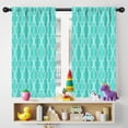 thumbnail image 5 of Blackout Kids Curtains,Turquoise Geometric Quatrefoil Pattern Childrens Insulated Curtains Set Of 2,Bedroom Essentials,Toddler Room Decor 42x54in(106x137cm), 5 of 5