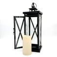 thumbnail image 4 of LumaBase Metal Lantern with Battery Operated Candle - Black Crisscross, 4 of 4