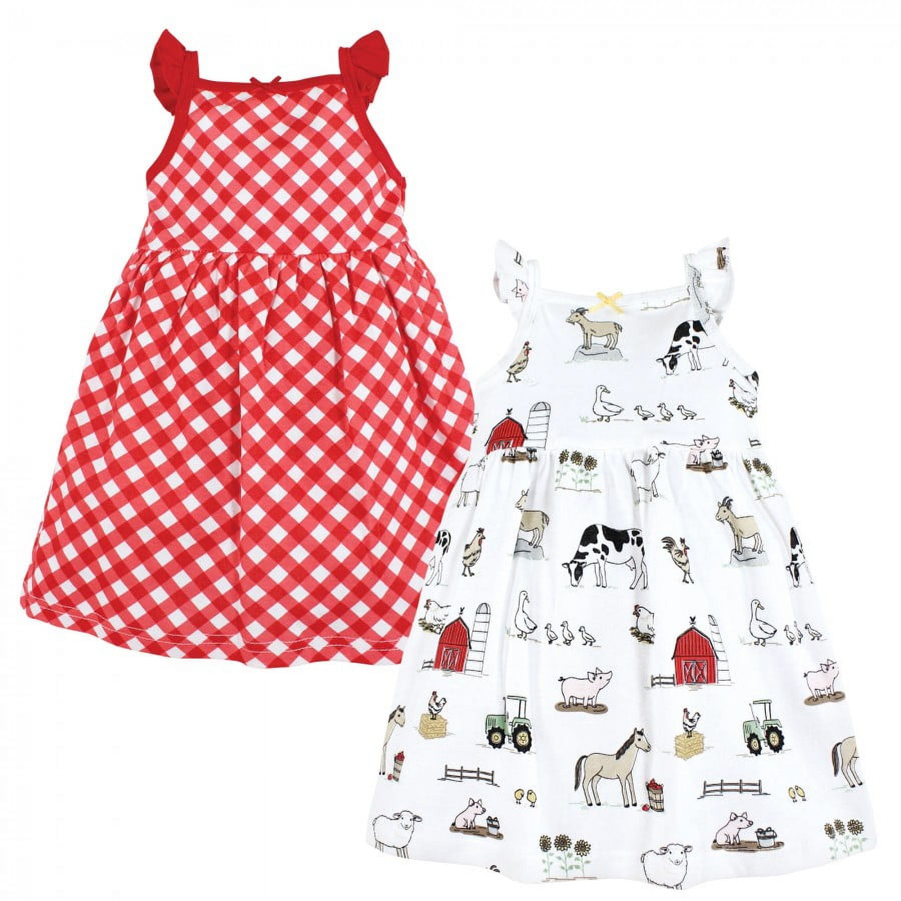 Hudson Baby Infant Girl Cotton Dresses Farm 3-6 Months