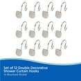 thumbnail image 5 of Kenney Abstract Rust-Resistant Brushed Nickel Metal Double Shower Curtain Hooks, Set of 12, 5 of 6