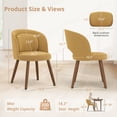 thumbnail image 5 of Dycanpo Upholstered Dining Chairs Set of 4, Wooden Dining Side Chairs with Curved Backrest & Individual Back Cushion, Meteor Chenille Fabric, Ginger Yellow, 5 of 6