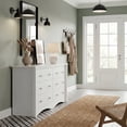 thumbnail image 4 of Lacoo 6 Drawers Wooden Dresser for Bedroom, 47'' Modern Storage Chest of Drawers for Living Room, White, 4 of 9