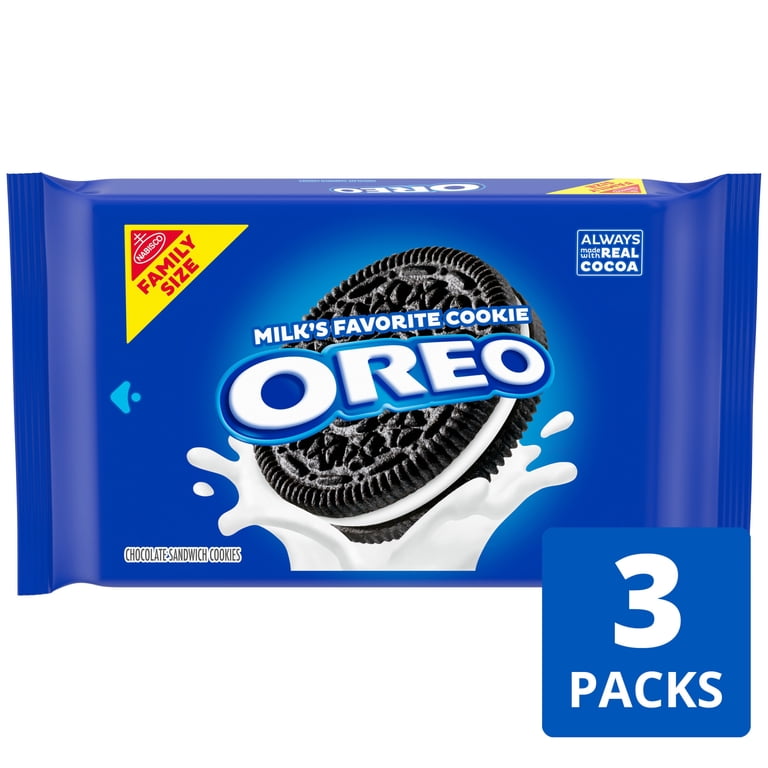 OREO, Chocolate Sandwich Cookies, Family Size, 3 Packs - Walmart.com