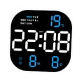 thumbnail image 2 of yuksok Battery or USB Powered Digital Wall Clock Table Timer Dimmer 12H 24H LED Desktop Blue Display, 2 of 9