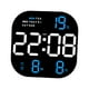 thumbnail image 2 of Reloj de pared digital a pilas o USB con mando a distancia, regulador de intensidad, mesa LED Pantalla azul, 2 of 9